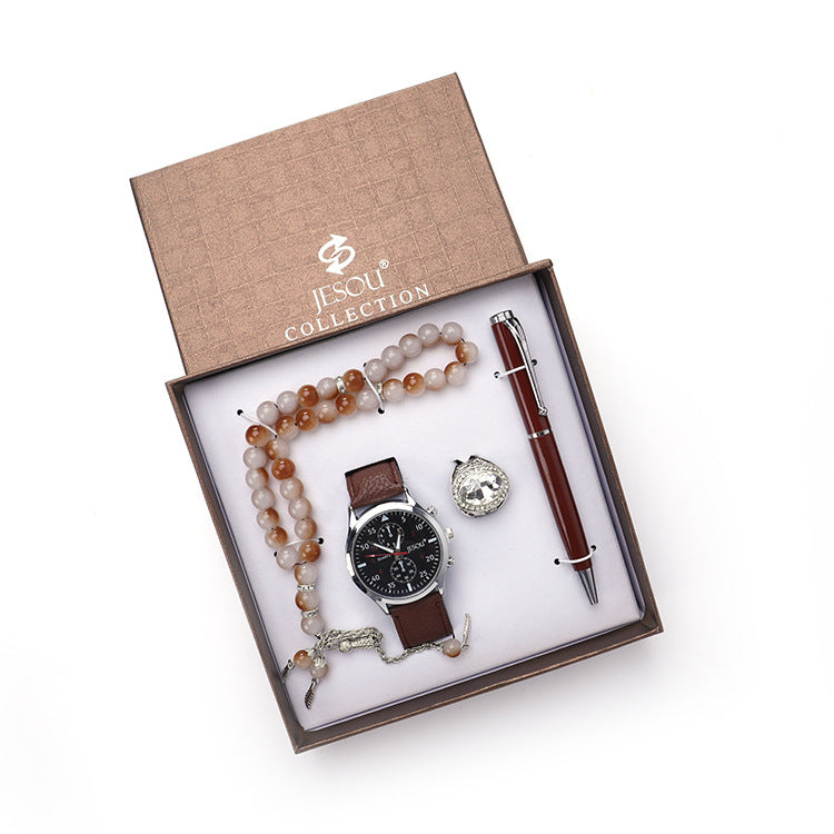 Set Boutique Gift Set Ring Rosary Quartz Watch Pen