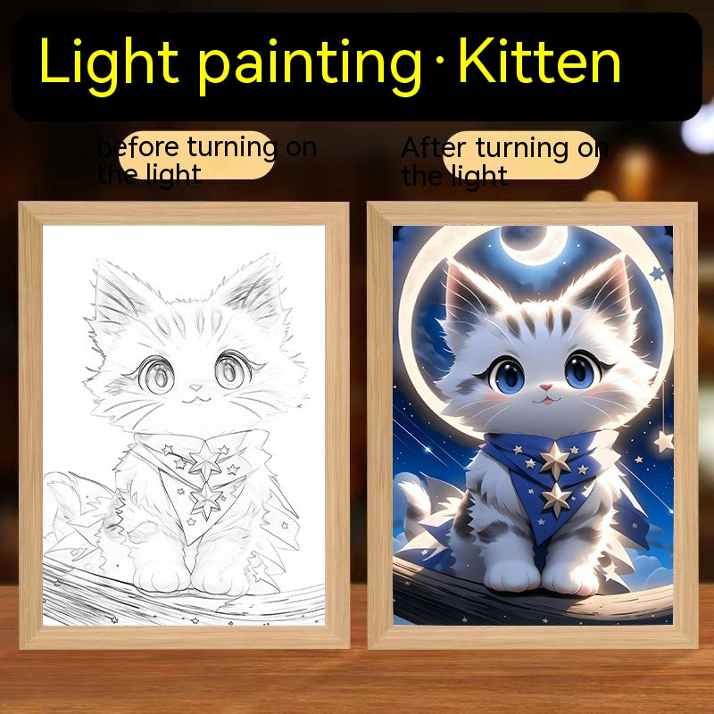 Cats, Dogs, Cute Pets, Glowing Decorative Paintings